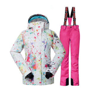 Gsou Snow Women Snow Jacket winter Snowboarding clothing Waterproof windproof skiing costume ski jackets and bibs Snow pants