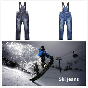 Mounchain Men's Winter ski pants Cowboy Snowboarding pants Windproof Waterproof Thickening warmer Ski Pants S-XXXL size