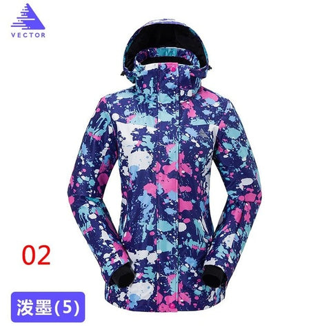 Extra Large Size XXL Special Printing Patterns Ski Thick Jacket Women Windproof Waterproof Winter Outdoor Warm Skiing Skateboard