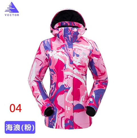 Extra Large Size XXL Special Printing Patterns Ski Thick Jacket Women Windproof Waterproof Winter Outdoor Warm Skiing Skateboard