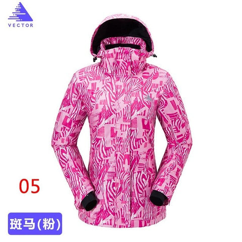 Extra Large Size XXL Special Printing Patterns Ski Thick Jacket Women Windproof Waterproof Winter Outdoor Warm Skiing Skateboard