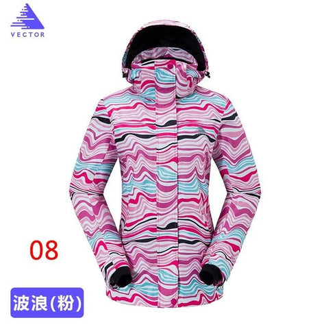 Extra Large Size XXL Special Printing Patterns Ski Thick Jacket Women Windproof Waterproof Winter Outdoor Warm Skiing Skateboard