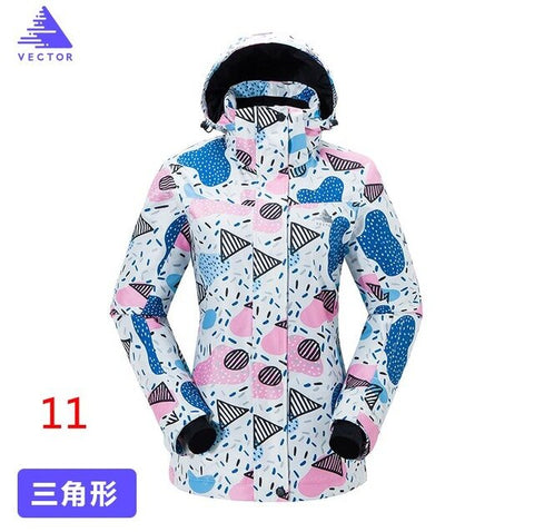 Extra Large Size XXL Special Printing Patterns Ski Thick Jacket Women Windproof Waterproof Winter Outdoor Warm Skiing Skateboard