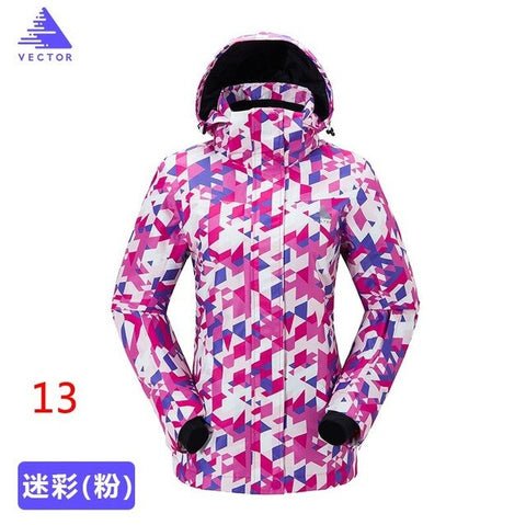 Extra Large Size XXL Special Printing Patterns Ski Thick Jacket Women Windproof Waterproof Winter Outdoor Warm Skiing Skateboard