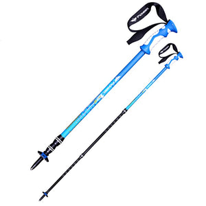 Mountaineering Hiking Skiing Trail Running Stick Matte Lightweight Aluminum Alloy Straight Handle Trekking Pole Shock Absorber