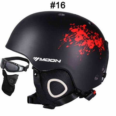 MOON Skateboard Snow Ski Snowboard Helmet Integrally-molded Ultralight Breathable Ski Helmet CE Certification S/M/L/XL