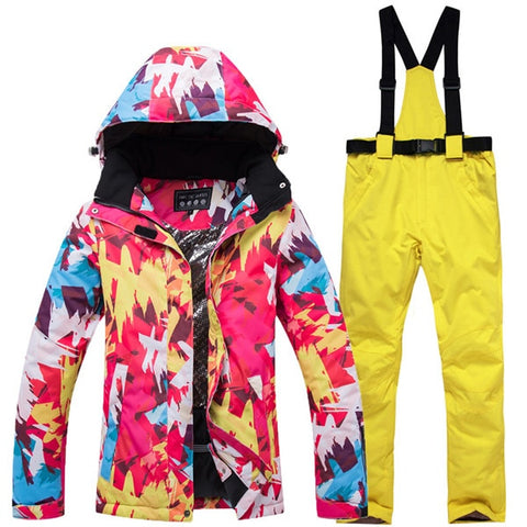 New Thick Warm Ski Suit Women Waterproof Windproof Skiing and Snowboarding Jacket Pants Set Female Snow Costumes Outdoor Wear