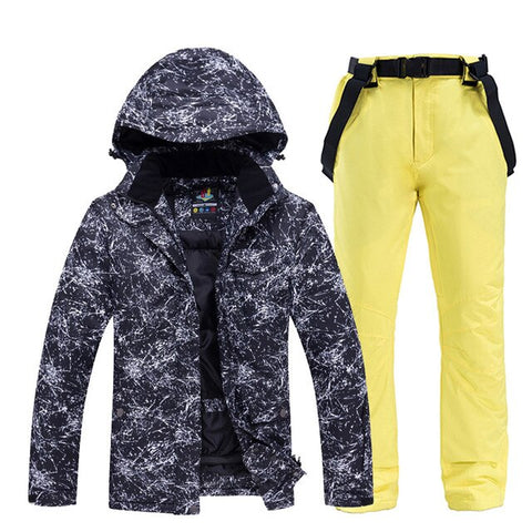 -30 Men's or Women's Snow Wear Snowboarding sets waterproof windproof Breathable outdoor Sports Ski suit jackets and belt pants