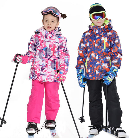 Kids Ski Suit Children Brands Waterproof Warm Girls And Boy Snow Jacket And Pants Winter Skiing And Snowboarding Clothes Child