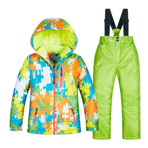 Kids Ski Suit Children Brands Waterproof Warm Girls And Boy Snow Jacket And Pants Winter Skiing And Snowboarding Clothes Child