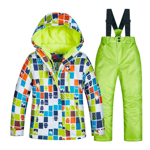 Kids Ski Suit Children Brands Waterproof Warm Girls And Boy Snow Jacket And Pants Winter Skiing And Snowboarding Clothes Child