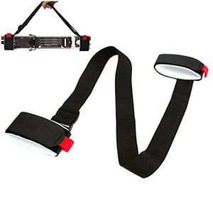 Adjustable Skiing Pole Shoulder Hand Carrier Lash Handle Straps Porter Hook Loop Protecting Black Nylon Ski Handle Strap Bags