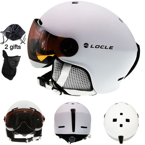 LOCLE Men Women Ski Helmet IN-MOLD Winter Sports Skiing Helmets Ski Snowboard With Goggles Mask Snow Skate Helmet