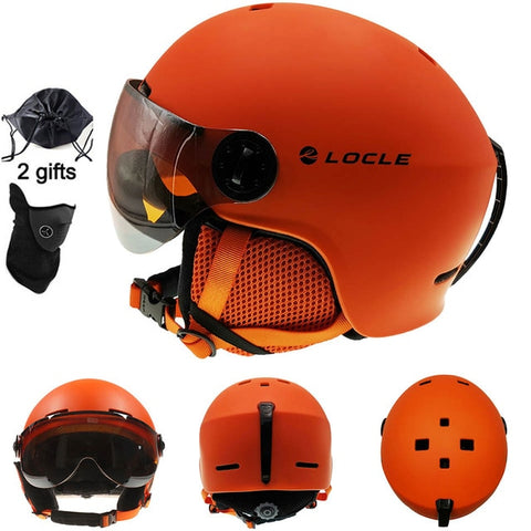 LOCLE Men Women Ski Helmet IN-MOLD Winter Sports Skiing Helmets Ski Snowboard With Goggles Mask Snow Skate Helmet