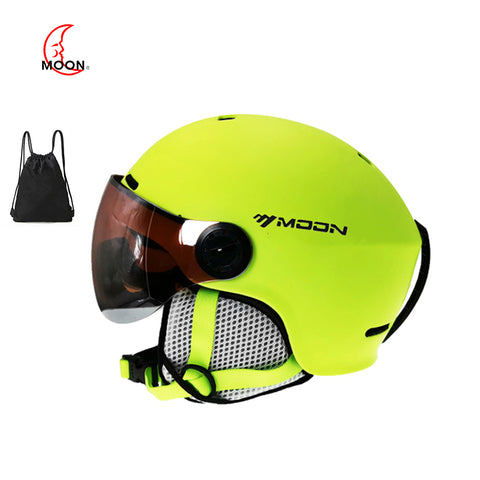 Ski Helmet With Goggles MOON  2019 Integrated Full coverage protector For Women ski  snowboard helmet  casque de ski a43