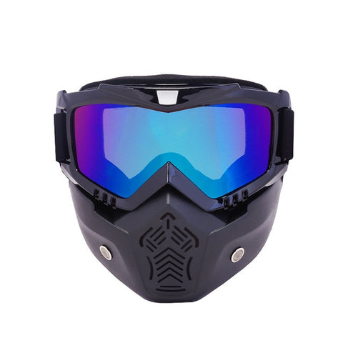 Sale Men Women Ski Snowboard Mask Winter Snowmobile Skiing Goggles Windproof Skiing Glass Motocross Sunglasses with Mouth Filter