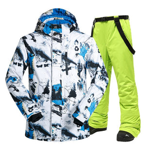 Ski Suit Men Winter Warm Windproof Waterproof Outdoor Sports Snow Jackets and Pants Hot Ski Equipment Snowboard Jacket Men Brand