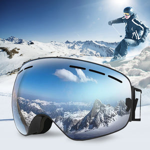 Ski Goggles Mask Adjustable Snowboard Goggles with Anti-fog UV Protection Winter Snow Sports for Unisex Men Women Youth