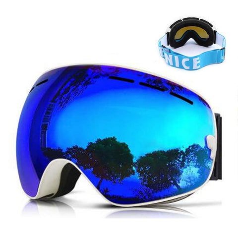 Ski Goggles Mask Adjustable Snowboard Goggles with Anti-fog UV Protection Winter Snow Sports for Unisex Men Women Youth