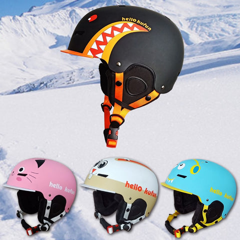 Children's ski helmet professional ski equipment single board double board protective gear warm and safe cute