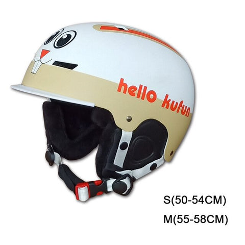 Children's ski helmet professional ski equipment single board double board protective gear warm and safe cute