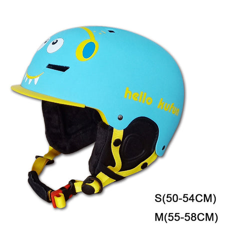 Children's ski helmet professional ski equipment single board double board protective gear warm and safe cute