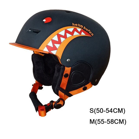 Children's ski helmet professional ski equipment single board double board protective gear warm and safe cute