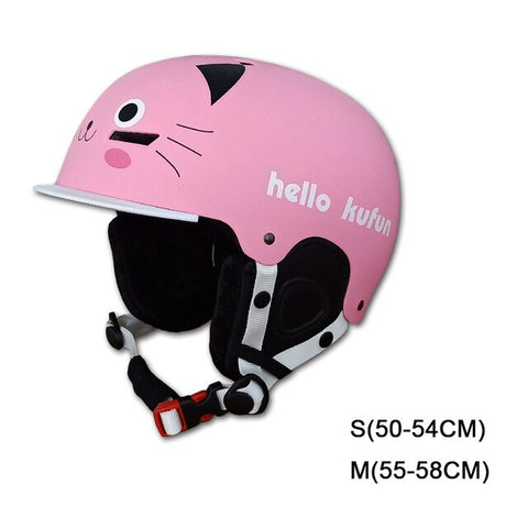 Children's ski helmet professional ski equipment single board double board protective gear warm and safe cute