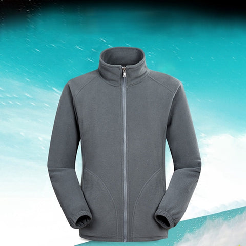 Men Ski Outdoor Sport Polar Fleece Jacket Winter Thermal Coats Full Zip Jacket Camping Hiking Overcoat 2019