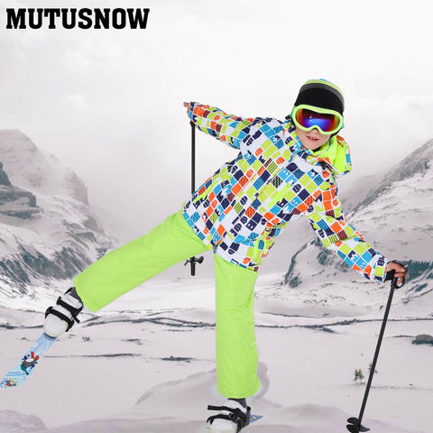 2019 New Children's Ski Suit For Kids Windproof Waterproof Warm Boys Snow Jacket And Pants Winter Snow Ski Snowboarding Suit Set