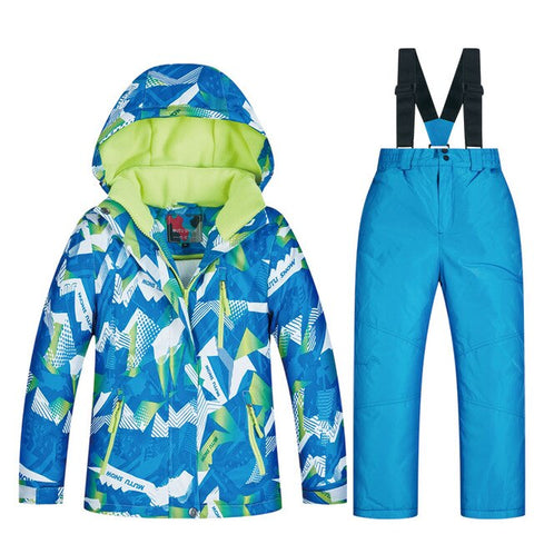 2019 New Children's Ski Suit For Kids Windproof Waterproof Warm Boys Snow Jacket And Pants Winter Snow Ski Snowboarding Suit Set