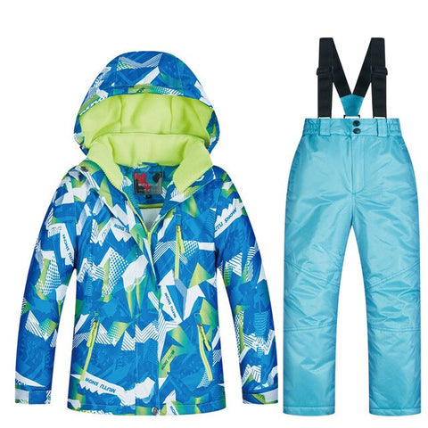 2019 New Children's Ski Suit For Kids Windproof Waterproof Warm Boys Snow Jacket And Pants Winter Snow Ski Snowboarding Suit Set