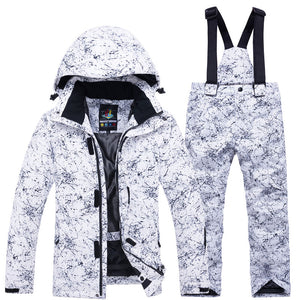 -30 Children Snow Suit Wear Outdoor Waterproof windproof Warm Costume winter Snowboarding Ski jacket + Snow pant boys and girls