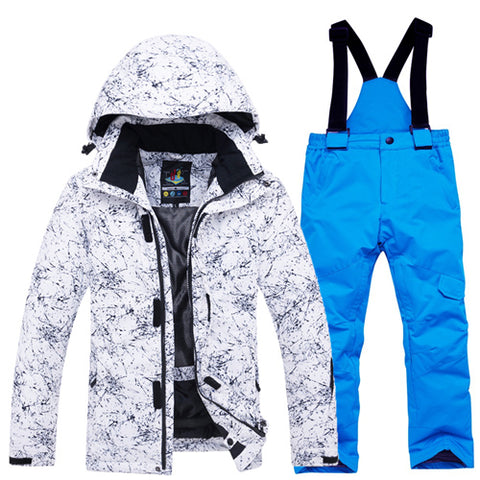 -30 Children Snow Suit Wear Outdoor Waterproof windproof Warm Costume winter Snowboarding Ski jacket + Snow pant boys and girls