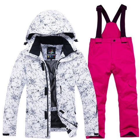 -30 Children Snow Suit Wear Outdoor Waterproof windproof Warm Costume winter Snowboarding Ski jacket + Snow pant boys and girls