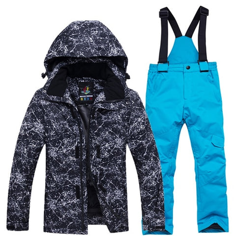 -30 Children Snow Suit Wear Outdoor Waterproof windproof Warm Costume winter Snowboarding Ski jacket + Snow pant boys and girls