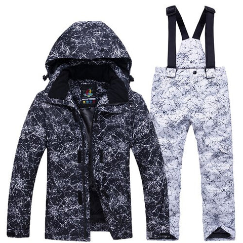 -30 Children Snow Suit Wear Outdoor Waterproof windproof Warm Costume winter Snowboarding Ski jacket + Snow pant boys and girls