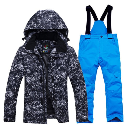 -30 Children Snow Suit Wear Outdoor Waterproof windproof Warm Costume winter Snowboarding Ski jacket + Snow pant boys and girls