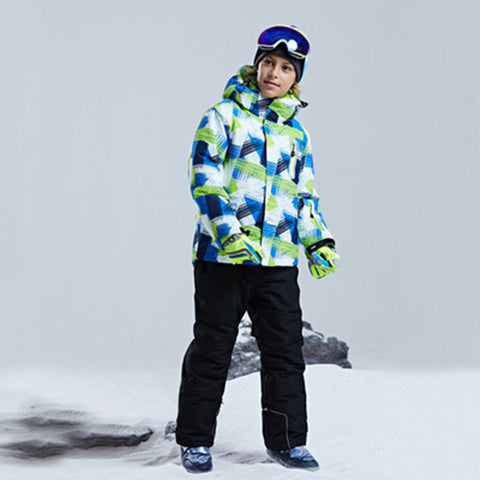 Ski Jacket Children Waterproof Windproof Clothing Kids Ski Pants Boys Girls -30 DEGREE Winter Warm Snowboarding Outdoor Ski Suit