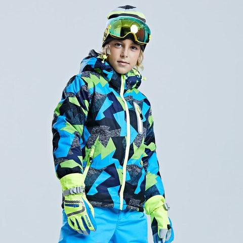 Ski Jacket Children Waterproof Windproof Clothing Kids Ski Pants Boys Girls -30 DEGREE Winter Warm Snowboarding Outdoor Ski Suit