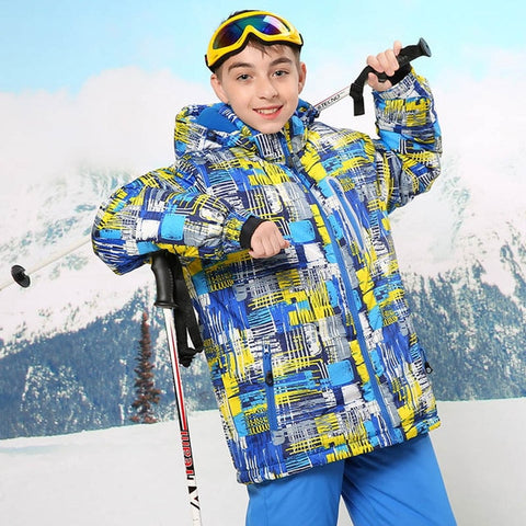 Ski Jacket Children Waterproof Windproof Clothing Kids Ski Pants Boys Girls -30 DEGREE Winter Warm Snowboarding Outdoor Ski Suit