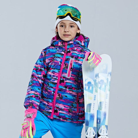 Ski Jacket Children Waterproof Windproof Clothing Kids Ski Pants Boys Girls -30 DEGREE Winter Warm Snowboarding Outdoor Ski Suit