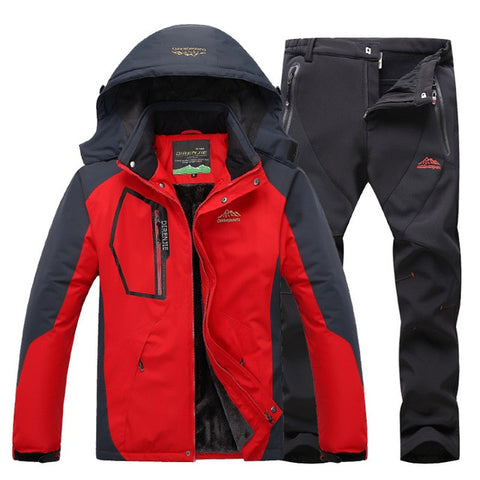 Winter Ski Suit Men Ski Jacket Pants Sets Skiing Waterproof Windproof Thicken Warm Snow Clothes for Men