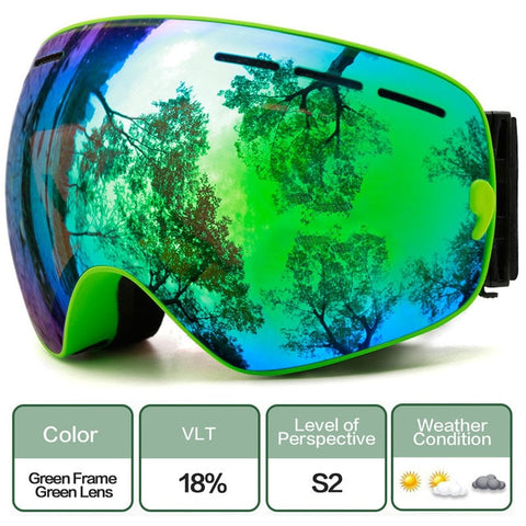 Ski Goggles,Winter Snow Sports Goggles with Anti-fog UV Protection for Men Women Youth Interchangeable Lens - Premium Goggles