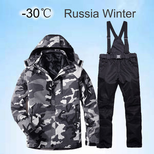 2019 New Winter Ski Suit For Men Set Windproof Waterproof Warm Skiing Snowboarding Suits Set Male Outdoor Hot Ski Jacket + Pants