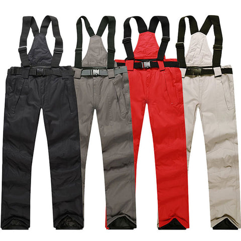 Men Ski Pants Brands 2019 New Warm Outdoor Sports Waterproof Women's Snow Trousers Adult Suspenders Winter Snowboarding Pants