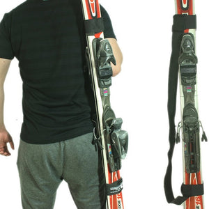 Adjustable Skiing Pole Shoulder Hand Carrier Lash Handle Straps Porter Hook Loop Protecting Black Nylon Ski Handle Strap Bags