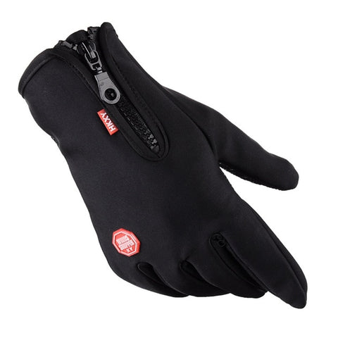 Men Women Heated Gloves Cycling Touch Screen Outdoor Waterproof Windproof Warm Zipper Non-slip Wear Resistant Ski Gloves 1 Pair