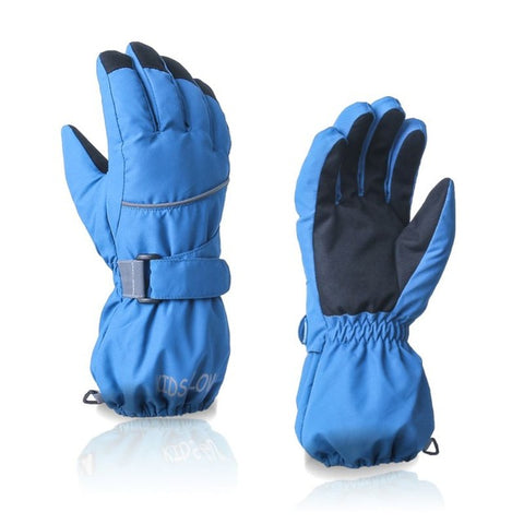 Boys / Girls Winter Warm Ski Gloves Sport Waterproof Windproof Snow Mitten Adjustable Ski Strap Skiing Gloves