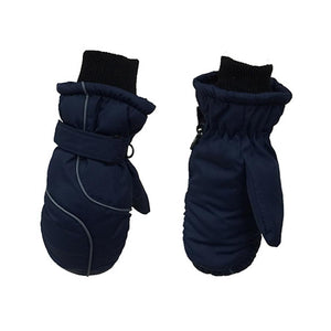 1Pair Children Thick Warm Stitching Ski Gloves Fashion Waterproof Windproof Outdoor Kids Girls Boys Mittens